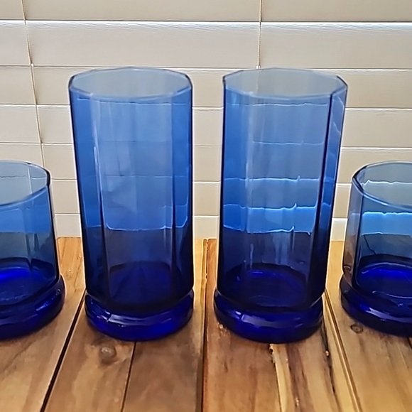 Set of 4 Glasses - Color Blue - Picture 4 of 7